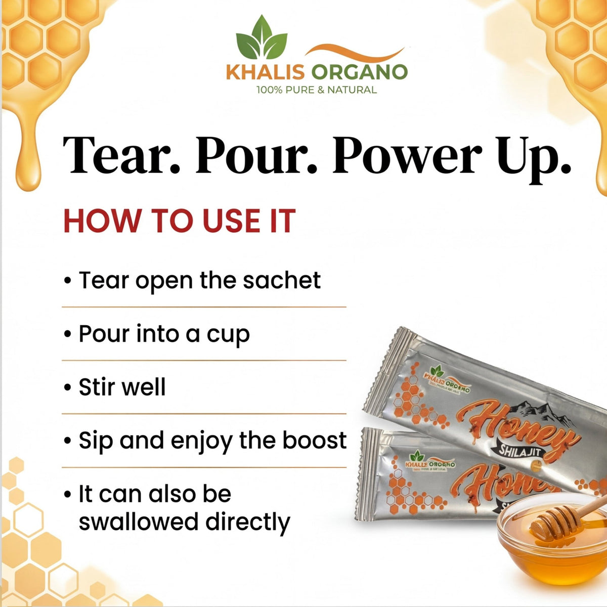 Khalisorgano® Natural Honey Shilajit - Khalis Organo
